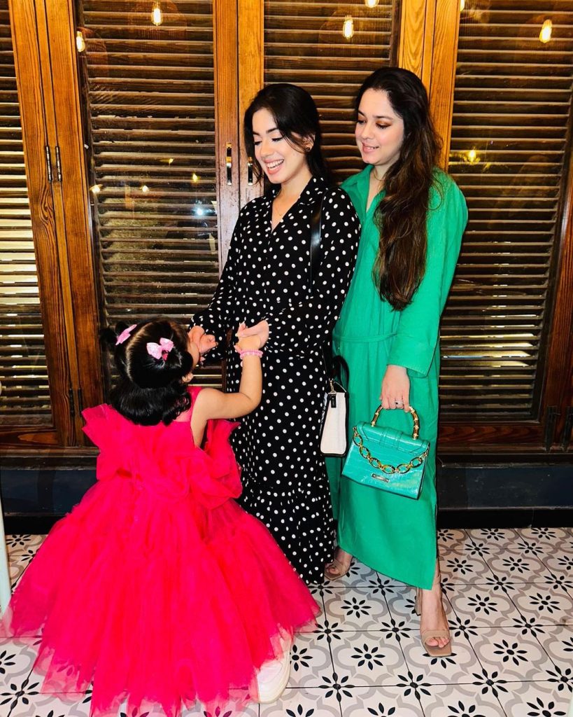 Arisha Razi Khan with sister Sara Razi and Niece Mirha
